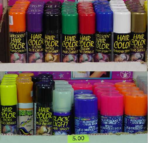 Temporary Hair Spray Many Colors to choose from